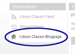 Libsyn - Classic Blogpage Option