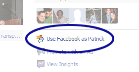 Screenshot showing the use Facebook as personal account link