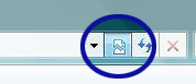 Screenshot showing the Compatibility View button in Internet Explorer 8