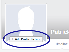 Facebook screenshot showing how to add a profile picture