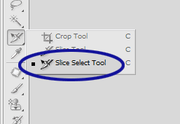 Photoshop screenshot showing the Slice Select Tool