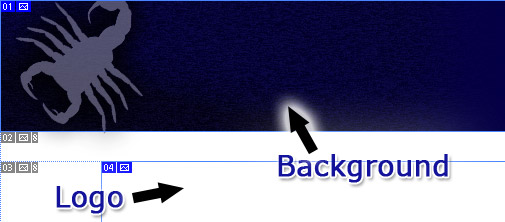 Photoshop screenshot showing the background slice in position