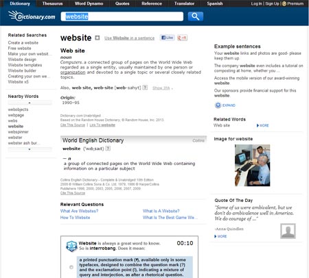 Screenshot showing website after AdBlock