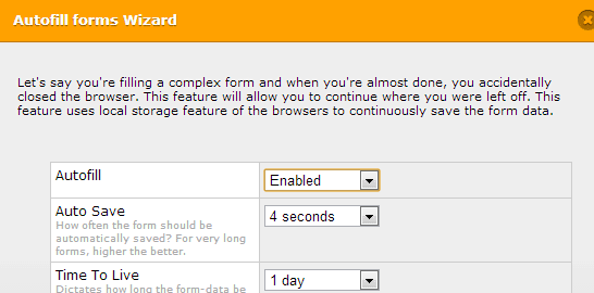 JotForm screenshot showing how to enable the Autofill setting