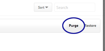 JotForm screenshot showing the Purge option