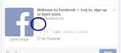Facebook screenshot showing where to click when a description is missing
