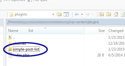 WinSCP screenshot showing the plugins folder