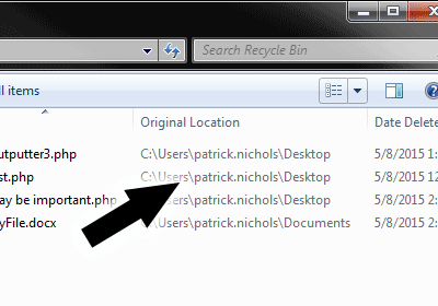 Screenshot showing the files using Details view