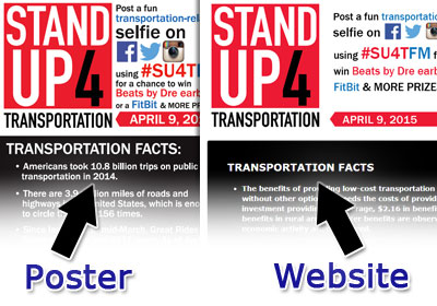 Screenshot showing the SU4T poster design next to the website design