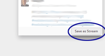 Hootsuite screenshot showing the Save as Stream button