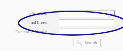 Qualtrics screenshot showing the option for searching by last name