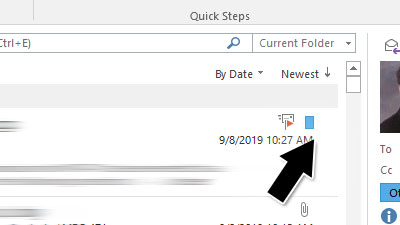 Outlook screenshot shows the follow-up flag removes itself